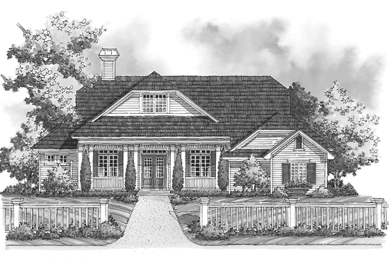 Exterior - Front Elevation 3 for Country House Plan #930-230 - 3 bed, 2.5 bath