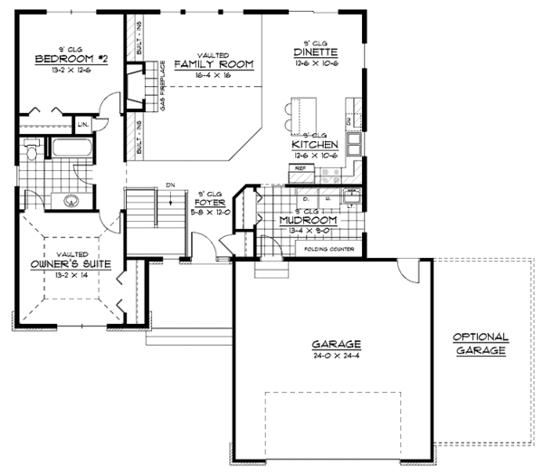 House Plan Design - Craftsman Floor Plan - Main Floor Plan #51-592