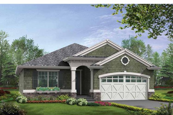Exterior - Front Elevation 3 for Craftsman House Plan #132-530 - 3 bed, 2 bath