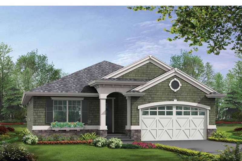 Architectural House Design - Exterior - Front Elevation 3 for Craftsman House Plan #132-530 - 3 bed, 2 bath