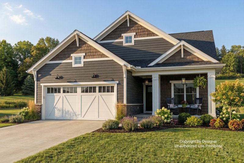 House Blueprint - Bungalow Exterior - Front Elevation Plan #51-1474