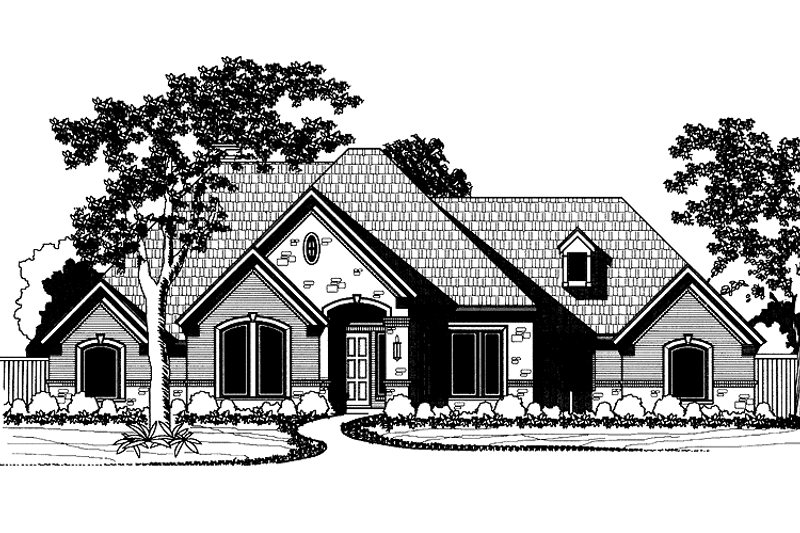 House Blueprint - Exterior - Front Elevation 3 for Ranch House Plan #946-11 - 4 bed, 3 bath