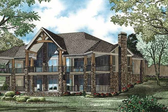Exterior - Rear Elevation for Traditional House Plan #17-3302 - 4 bed, 4.5 bath