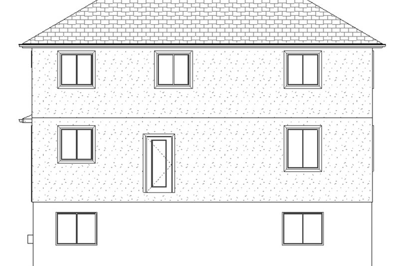 Architectural House Design - Exterior - Rear Elevation 1 for Traditional House Plan #1060-7 - 5 bed, 3.5 bath