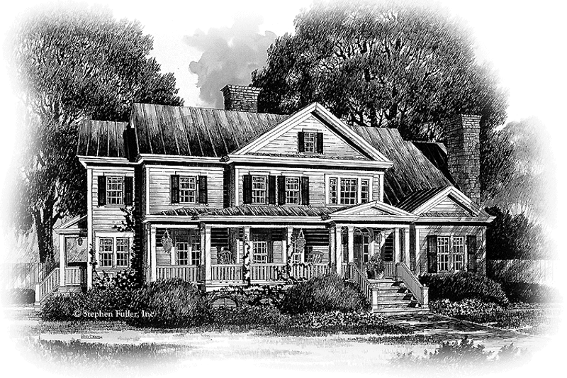 Home Plan - Exterior - Front Elevation 3 for Country House Plan #429-330 - 4 bed, 3.5 bath