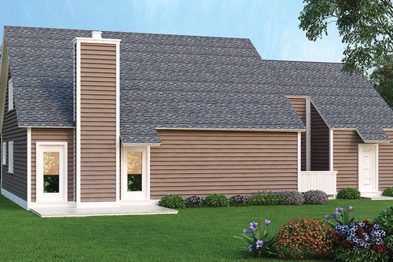 Home Plan - Exterior - Rear Elevation 1 for Contemporary House Plan #45-526 - 3 bed, 2 bath