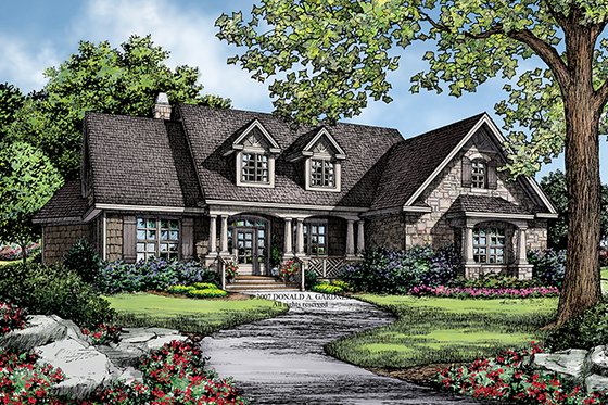 Exterior - Front Elevation 3 for Traditional House Plan #929-911 - 3 bed, 2 bath