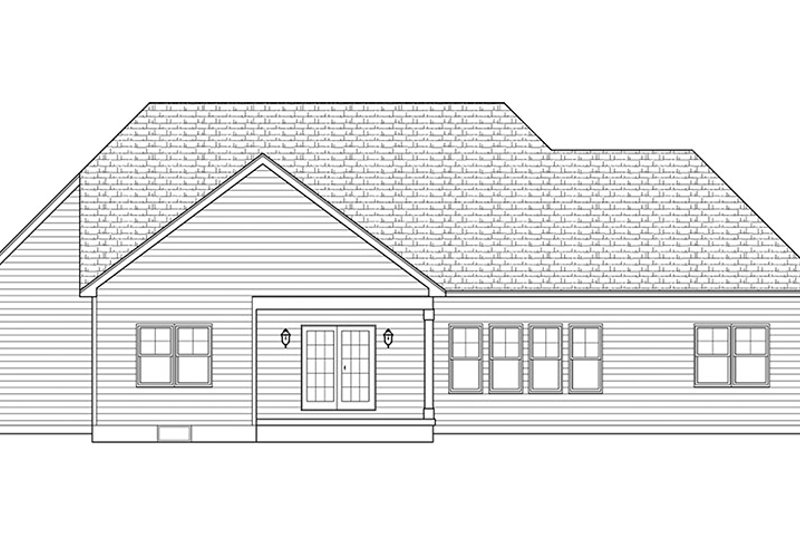 House Blueprint - Exterior - Rear Elevation for European House Plan #1010-146 - 3 bed, 2.5 bath