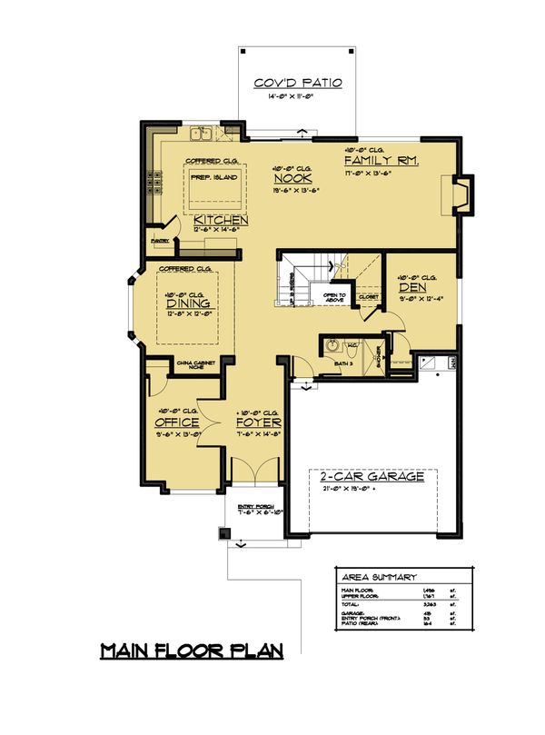 Architectural House Design - Traditional Floor Plan - Main Floor Plan #1066-61
