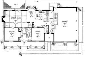 Floor Plan - Main Floor for Country House Plan #312-213 - 3 bed, 2.5 bath