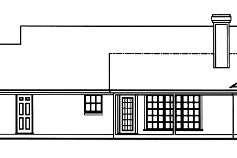 Home Plan - Exterior - Rear Elevation for Country House Plan #42-414 - 3 bed, 2 bath