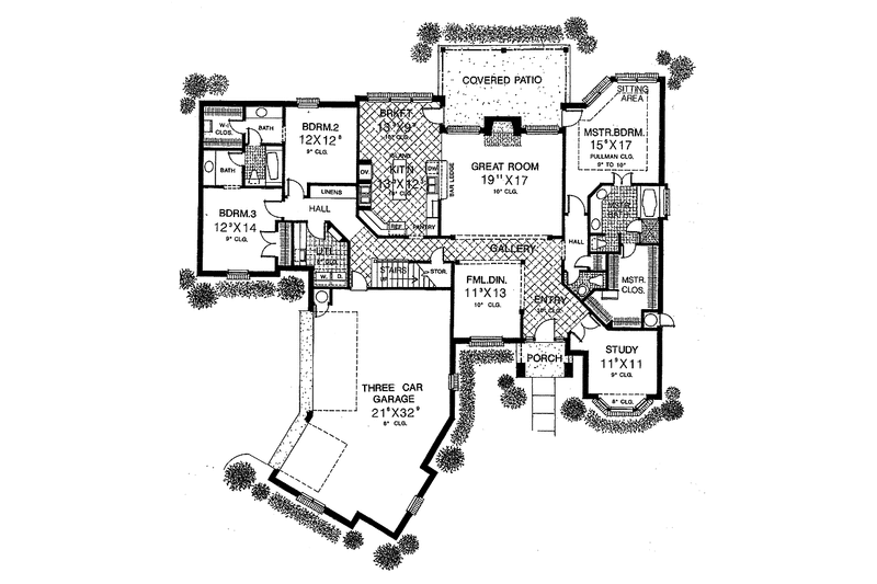 Home Plan - Floor Plan - Main Floor for Classical House Plan #310-1202 - 3 bed, 2.5 bath