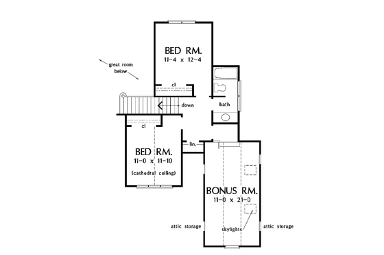 Floor Plan - Upper Floor for Traditional House Plan #929-493 - 3 bed, 2.5 bath