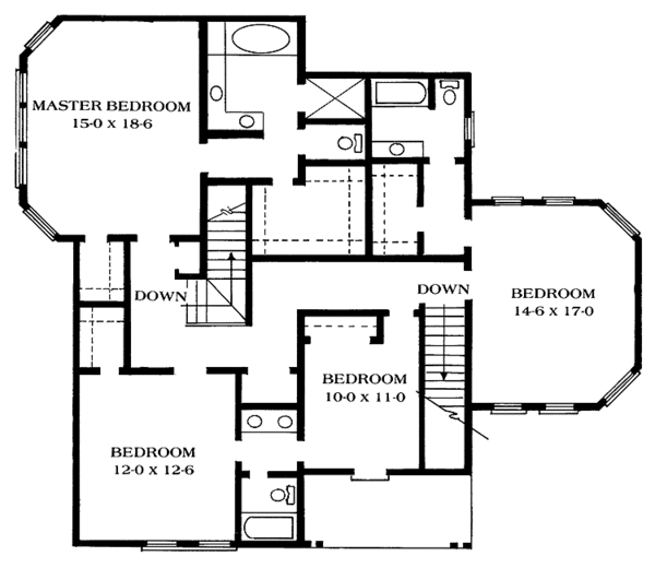 Home Plan - Victorian Floor Plan - Upper Floor Plan #1014-40