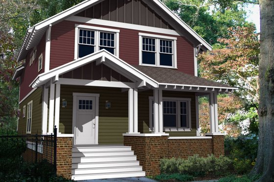 Exterior - Front Elevation 4 for Craftsman House Plan #461-35 - 4 bed, 2.5 bath