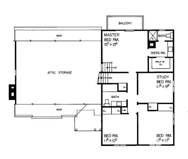 Architectural House Design - Tudor Floor Plan - Upper Floor Plan #72-593