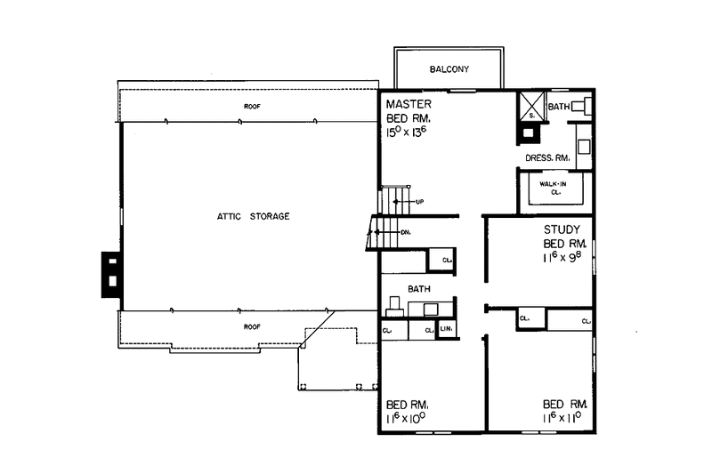 Home Plan - Floor Plan - Upper Floor for Tudor House Plan #72-593 - 4 bed, 2.5 bath