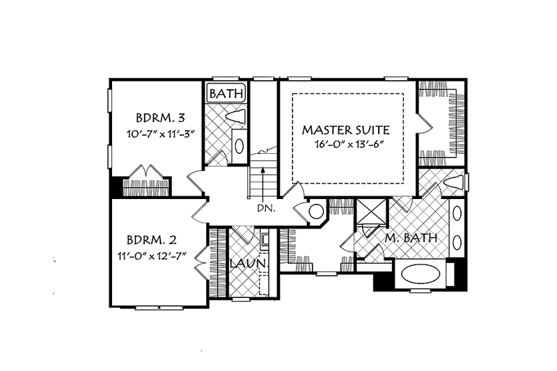 Home Plan - Floor Plan - Upper Floor for Country House Plan #927-950 - 3 bed, 2.5 bath