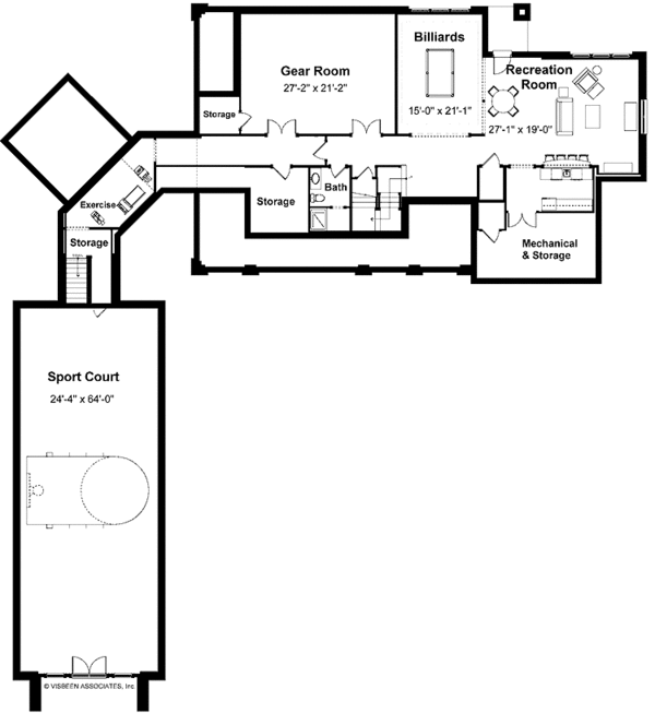 House Plan Design - Traditional Floor Plan - Lower Floor Plan #928-33