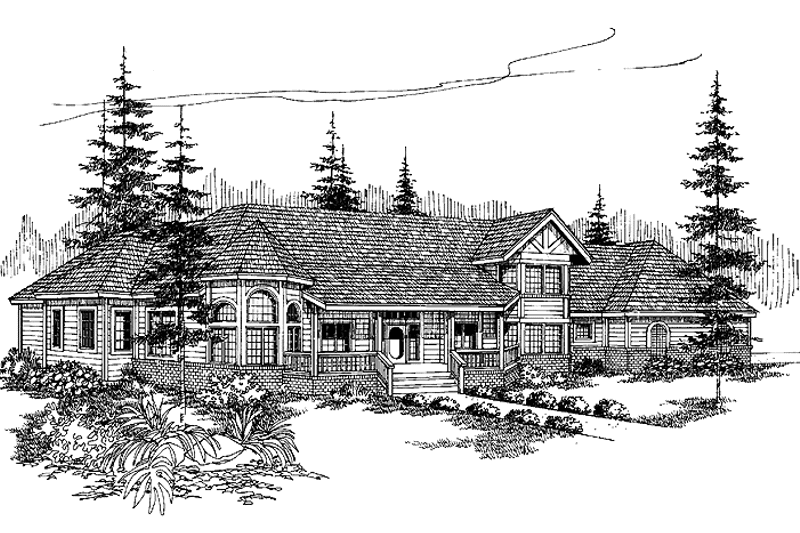 Home Plan - Exterior - Front Elevation 3 for Victorian House Plan #60-1015 - 4 bed, 3.5 bath