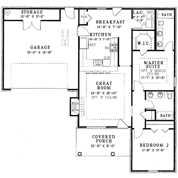Dream House Plan - Ranch Floor Plan - Main Floor Plan #17-2984