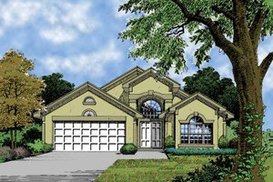 Architectural House Design - Mediterranean Exterior - Front Elevation Plan #417-624