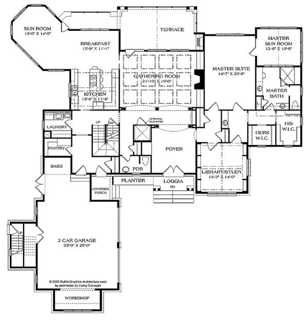 House Blueprint - Craftsman Floor Plan - Main Floor Plan #453-470
