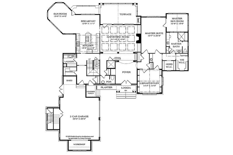 House Plan Design - Floor Plan - Main Floor for Craftsman House Plan #453-470 - 6 bed, 5.5 bath