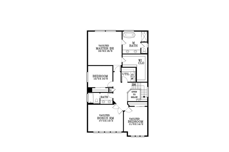 Dream House Plan - Floor Plan - Upper Floor for Craftsman House Plan #53-587 - 3 bed, 2.5 bath
