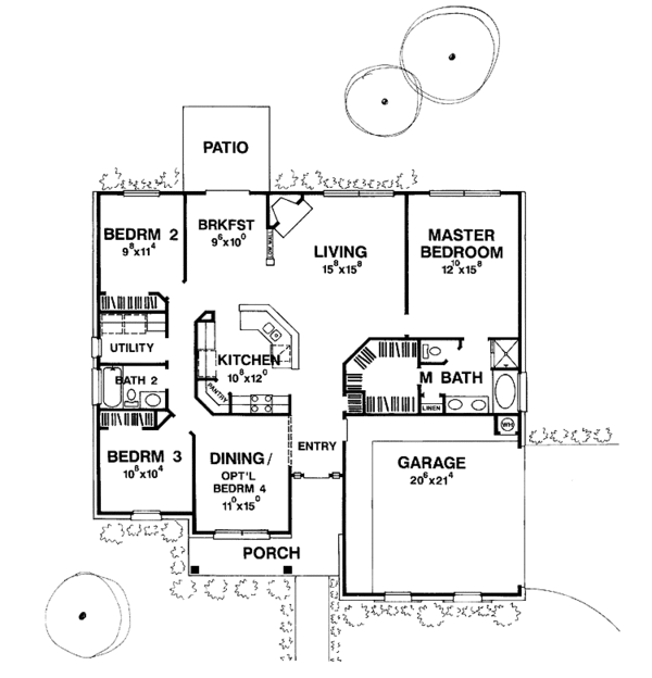 House Plan Design - Ranch Floor Plan - Main Floor Plan #472-63