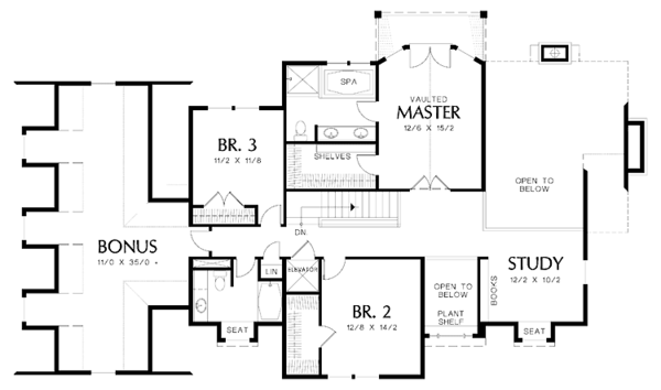 Home Plan - Craftsman Floor Plan - Upper Floor Plan #48-813