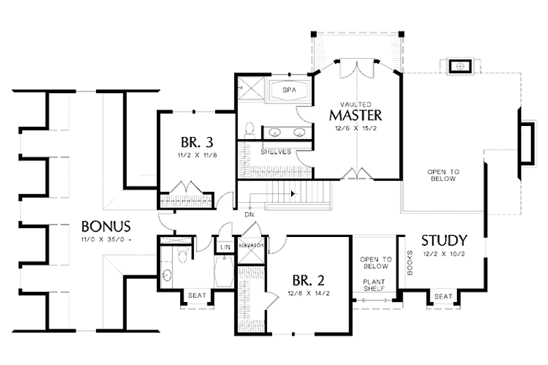 Architectural House Design - Floor Plan - Upper Floor for Craftsman House Plan #48-813 - 4 bed, 3.5 bath