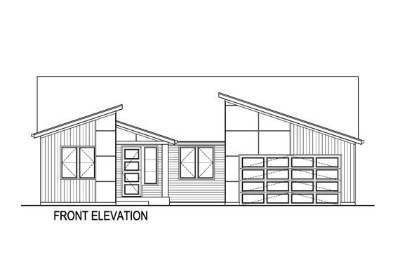 Exterior - Front Elevation 3 for Contemporary House Plan #569-72 - 3 bed, 2 bath
