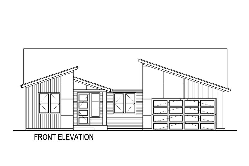 House Blueprint - Exterior - Front Elevation 3 for Contemporary House Plan #569-72 - 3 bed, 2 bath