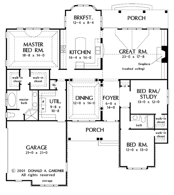 House Plan Design - Ranch Floor Plan - Main Floor Plan #929-601