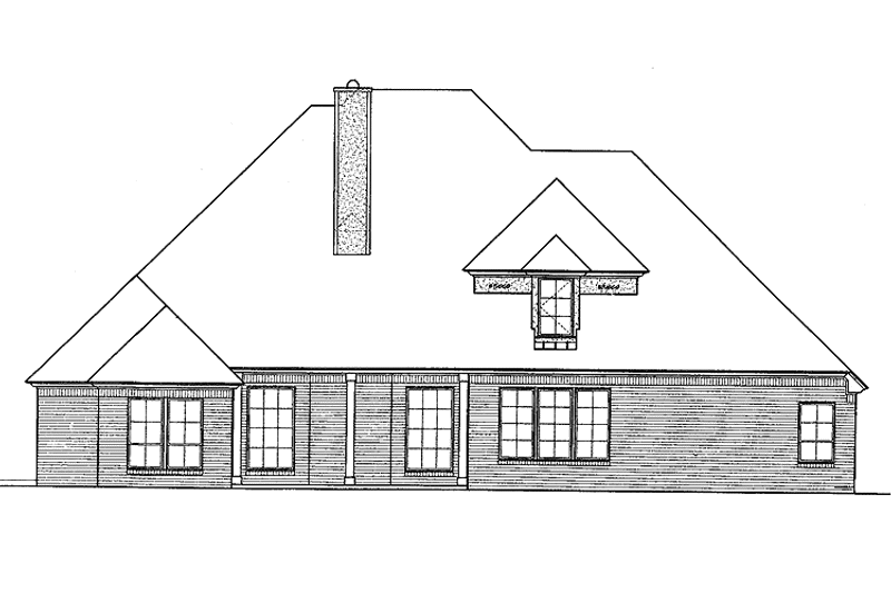 Dream House Plan - Exterior - Rear Elevation for Country House Plan #310-1243 - 4 bed, 3.5 bath