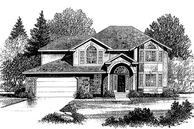 House Blueprint - Traditional Exterior - Front Elevation Plan #308-255