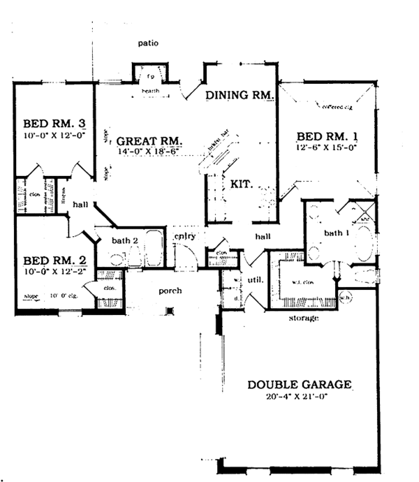 Home Plan - Colonial Floor Plan - Main Floor Plan #42-568