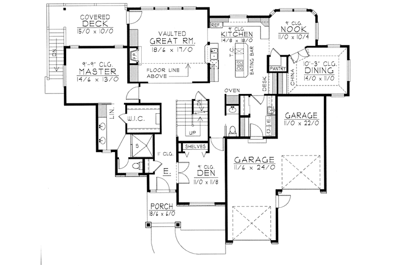 Dream House Plan - Floor Plan - Main Floor for Traditional House Plan #1037-8 - 3 bed, 2.5 bath