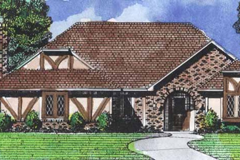 Dream House Plan - Tudor Exterior - Front Elevation Plan #320-847