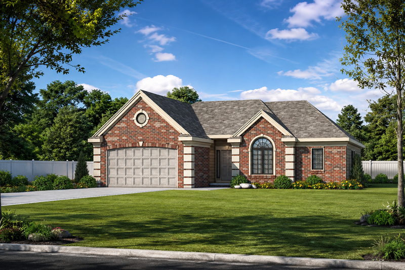 House Plan Design - Exterior - Front Elevation 4 for European House Plan #20-1422 - 2 bed, 2 bath