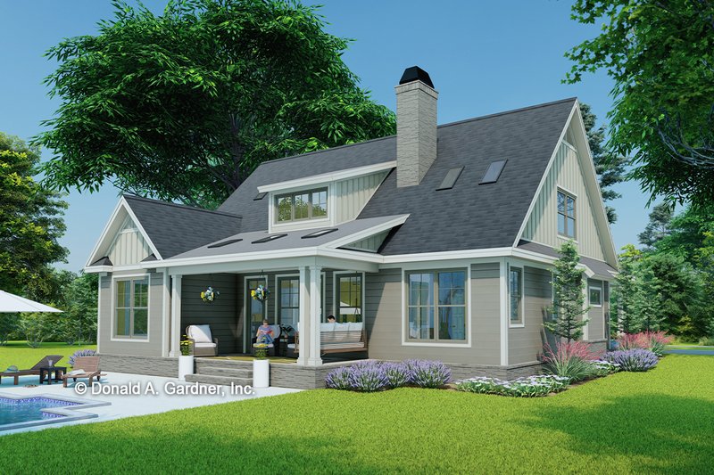 Home Plan - Exterior - Rear Elevation for Farmhouse House Plan #929-1124 - 3 bed, 2.5 bath