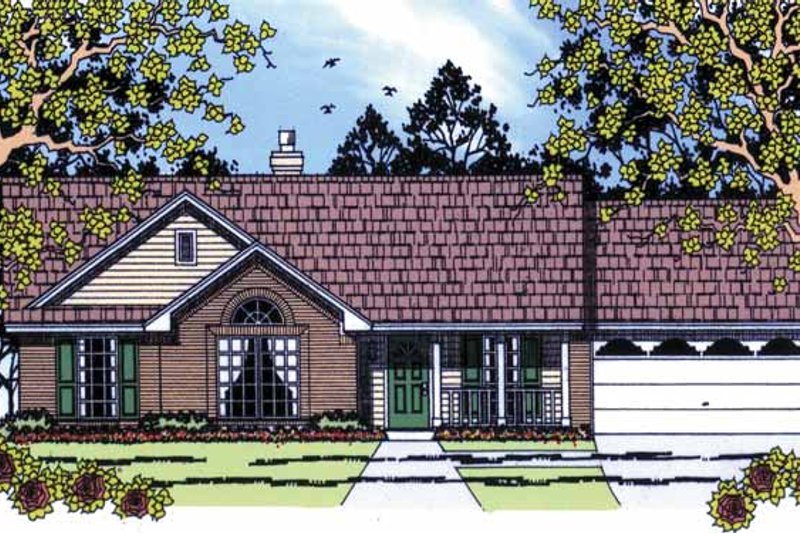 Home Plan - Country Exterior - Front Elevation Plan #42-588