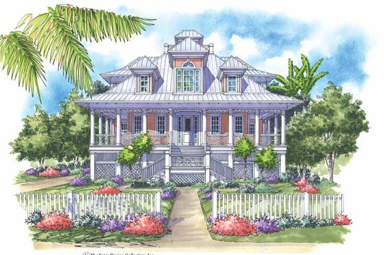 Exterior - Front Elevation 3 for Country House Plan #930-142 - 3 bed, 3.5 bath