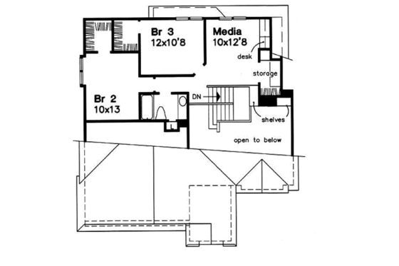 Floor Plan - Upper Floor for Traditional House Plan #50-194 - 3 bed, 2.5 bath