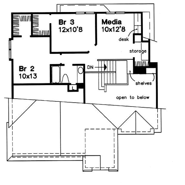 Traditional Floor Plan - Upper Floor Plan #50-194