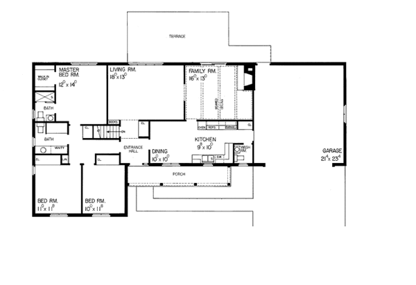 Dream House Plan - Adobe / Southwestern Floor Plan - Main Floor Plan #72-666