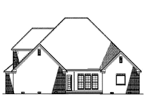 Exterior - Rear Elevation for Traditional House Plan #17-2793 - 3 bed, 3.5 bath