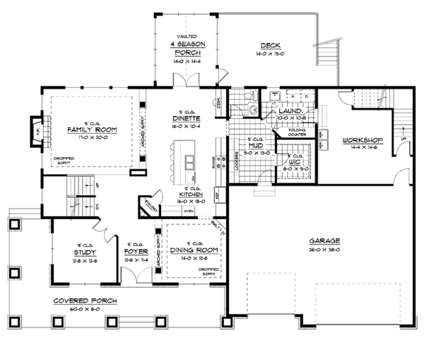 Home Plan - Traditional Floor Plan - Main Floor Plan #51-674