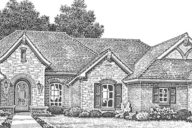 Dream House Plan - Exterior - Front Elevation 4 for European House Plan #310-1257 - 4 bed, 3 bath